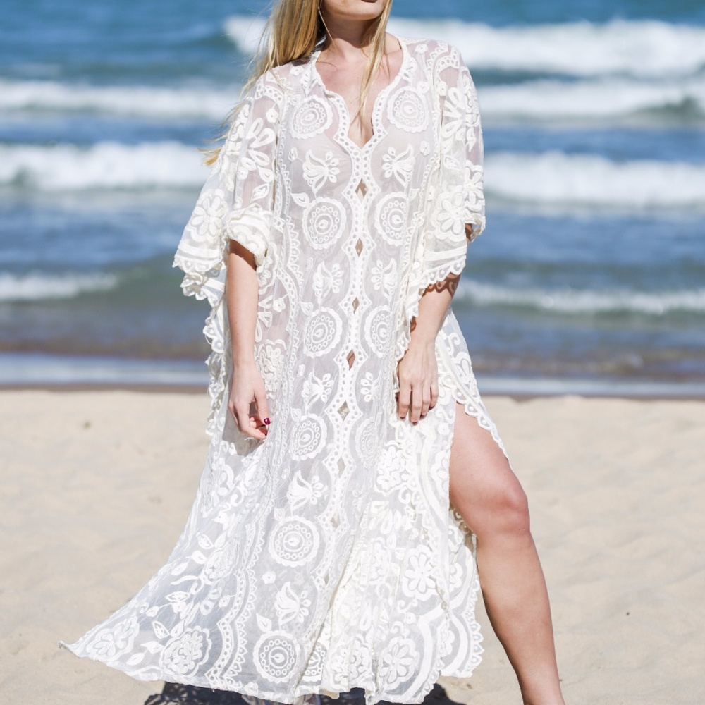 Bohemian Lace Tunic Dress | COPY - Calista lace kaftan